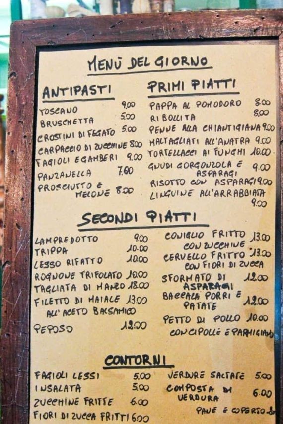 olasz etterem etlap